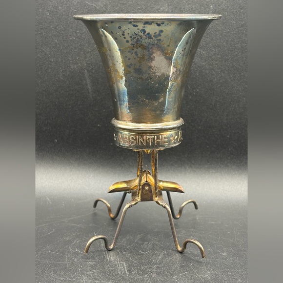 French Man Vintage Silver Plate Absinthe Brouilleur Balancer Balancie, Barware - Picture 3 of 10